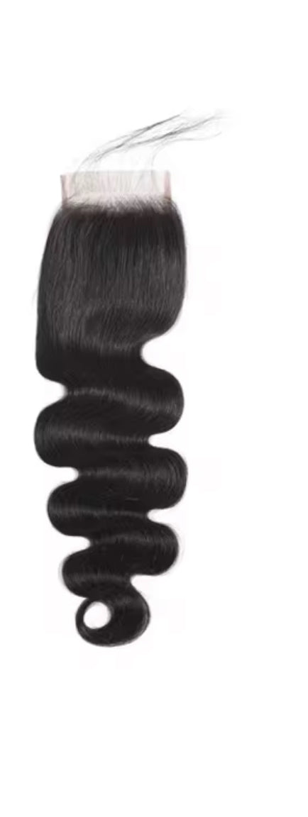 4x4 Body Wave 100% Raw Brazilian Hair Closures