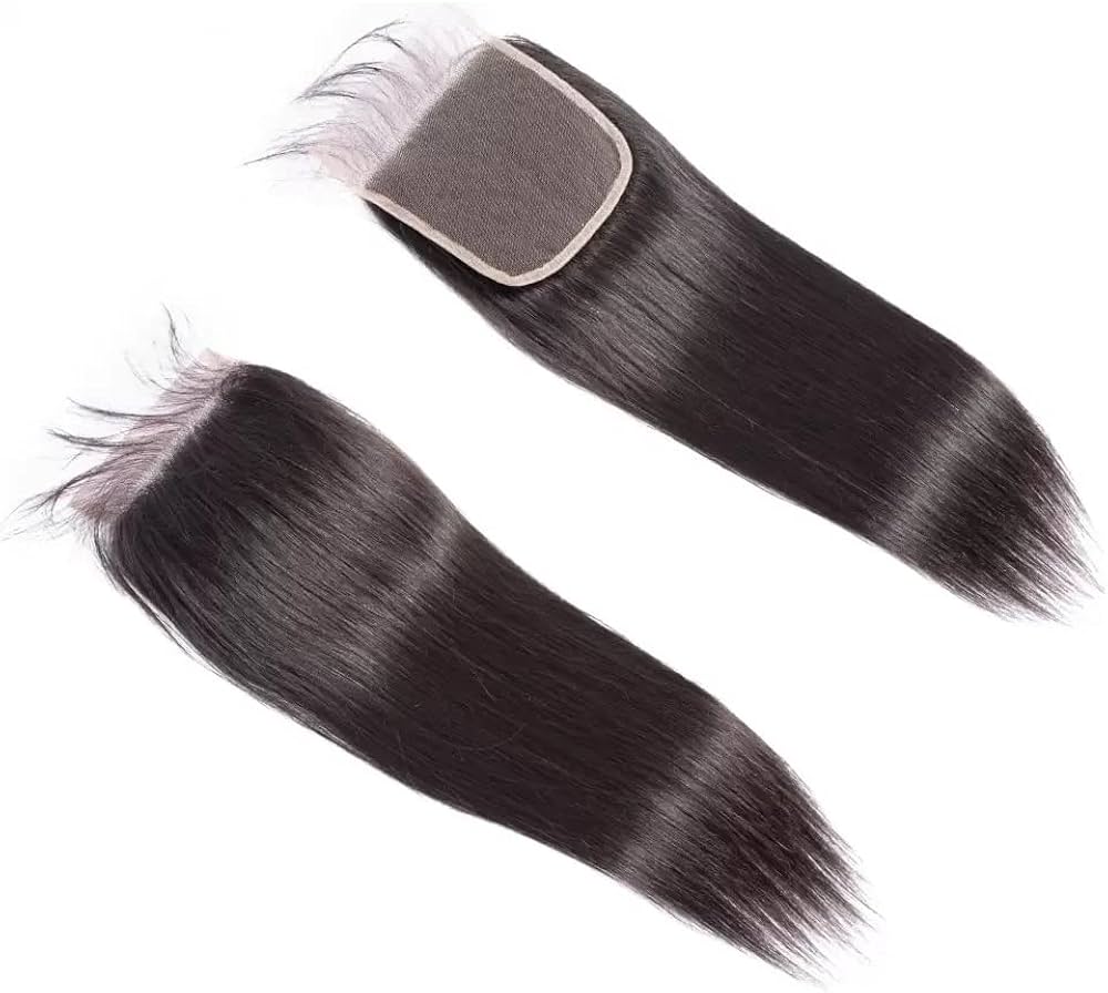 4x4 Straight 100% Raw Brazilian Hair Closures