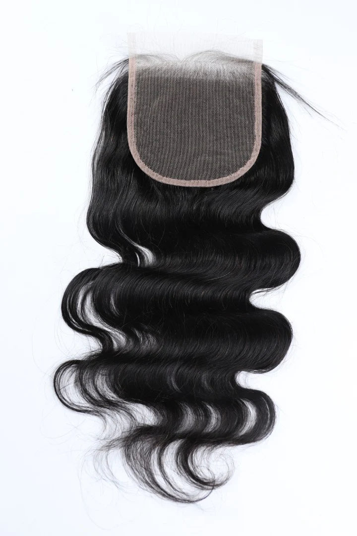 4x4 Body Wave 100% Raw Brazilian Hair Closures