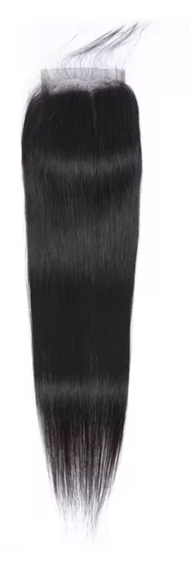 4x4 Straight 100% Raw Brazilian Hair Closures