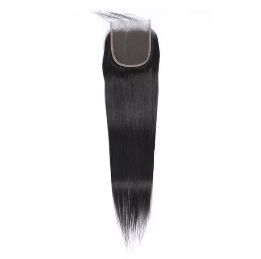 4x4 Straight 100% Raw Brazilian Hair Closures